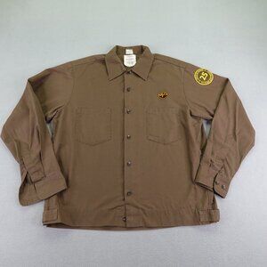 Vintage UPS Shirt Large Brown Twin Hill Circle Of Honor 25 Button Up Uniform